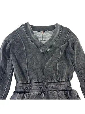 Free People Movement Grey Intercept Romper Lounge Comfort Size M (oversized) thumbnail 8