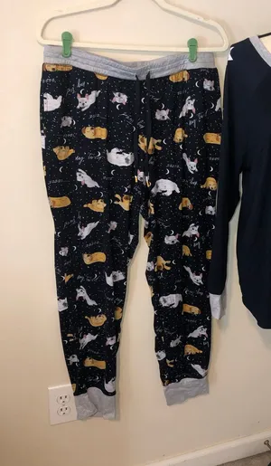 Cuddl Duds Blue Sleeping Dogs Stars Moon Print Pajama Set Size L Cozy Soft thumbnail 1