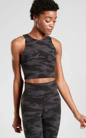 Athleta Black Camo Conscious Crop thumbnail 1