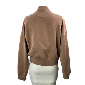 YPB Your Personal Best Women's Brown Long Sleeves Full Zip Bomber Coat Jacket L thumbnail 3