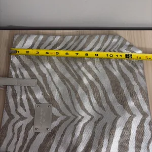 Michael Kors New! Zebra-Print Metallic Tote in Silver and Gold thumbnail 9