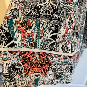 Intimately Free People sz Medium Black Paisley Strappy V-Neck Slip Mini Dress thumbnail 11