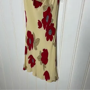 Privacy Please Ozark Mini Dress Sand Poppy Red Floral Cowl Low Back Small 453 thumbnail 6