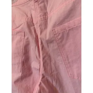 Zara Womens High Rise Wide Leg Cotton Trousers Pink‎ Size Large thumbnail 3