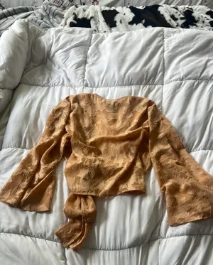 Japna Orange sheer tie top thumbnail 3