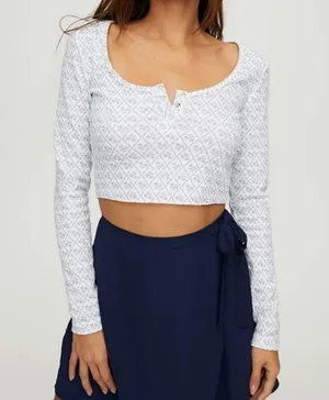 Aritzia Sunday Best Crop Henley Longsleeve thumbnail 2