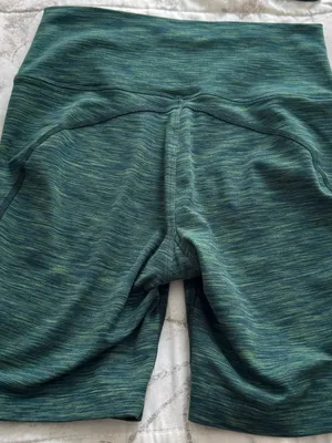 Outdoor Voices matching set of Dark Teal Heather Bike Shorts & sport bra, size S thumbnail 9