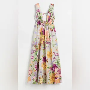 H&M Floral Summer Linen‎ Blend Maxi Dress Midi/Maxi Long thumbnail 3