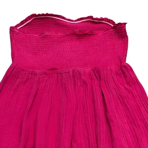 Anthropologie The Marisol Smocked Gauze Maxi Dress Size Large Pink Beach thumbnail 6