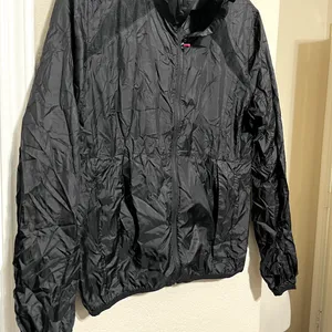 Zyia Windbreaker Jacket Black Active Full Zip Women's Size M‎ hooded packable thumbnail 2