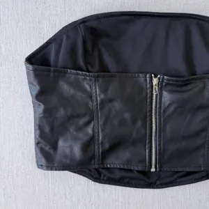 Kendall‎ & Kylie Black Faux Leather Corset Tube Top Y2K Festival Medium thumbnail 6