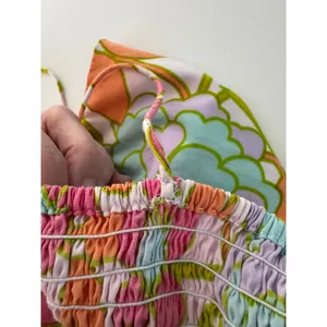 S/W/F En-Flowered Midi Dress Medium Pink‎ Floral Retro Mod Boho Sundress Cotton thumbnail 10