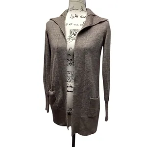 J crew wool blend open front long cardigan Taupe Brown. Size Small. thumbnail 4