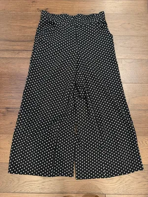 Max Studio Polka Dot Wide Leg Pants Black White Size Small - C61-113 thumbnail 1