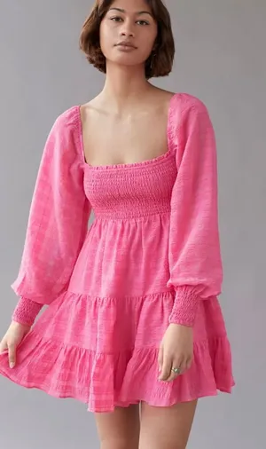 Urban Outfitters UO River Smock Long Sleeve Mini Dress thumbnail 1