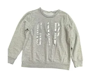 GAP Women's Sweatshirt Size Small‎ Gray Spell Out Metallic Silver #YZ4-5 thumbnail 1