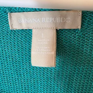 Banana Republic Colorblock Sweater Teal Navy Long Sleeve‎ Knit Top Large thumbnail 2