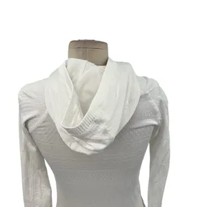 Lululemon Rest Less Hoodie‎ Long Sleeve Seamless Stretch Textured White Size 2 thumbnail 9