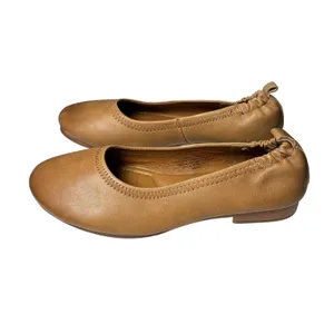 Sofft Tan Leather Ballet Flats Elastic Topline Minimalist Comfort Size 7.5 thumbnail 3