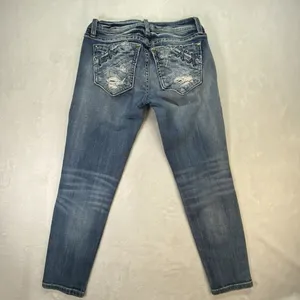 Miss Me Jeans‎ Women's Size 26 signature ankle skinny Denim Embellished Pockets thumbnail 2