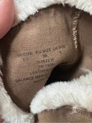 DKNY Tan Suede Faux-Fur Wedge Ankle Boots thumbnail 4