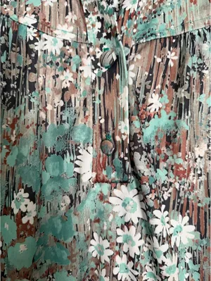 Vintage Floral Dress Size Extra Large XL Cottage Coquette Girl USA Blue Brown thumbnail 3