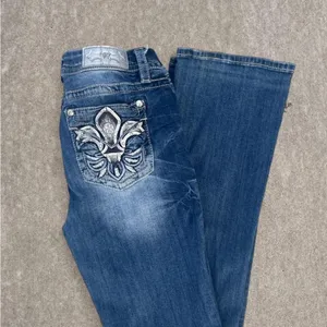Miss Me Dark Blue Boot Cut Jeans with Silver Embellishments thumbnail 1