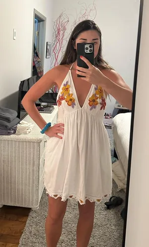 White Floral Dress thumbnail 4