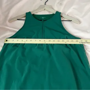 Lou & Grey Stretch‎ Woven Forest Green Sleeveless Zip Neck Mini Dress Size S thumbnail 11