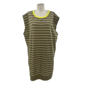 Anthropologie Daily Practice Tee Dress Striped Light Fleece Green‎ Size Large thumbnail 3