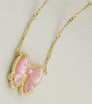 Kendra Scott Haley Bow Gold Short Pendant Necklace thumbnail 1