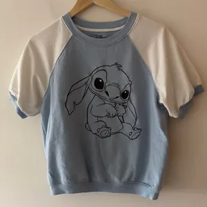 Disney Stitch Blue and White Short‎ Sleeve Top thumbnail 2