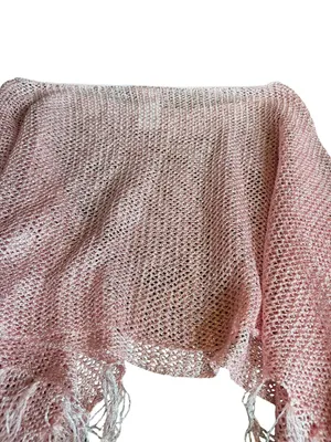 Edikted Sequin Fringe Knit Poncho Pink Flowy Flattering Size XS/Small NWOT thumbnail 13