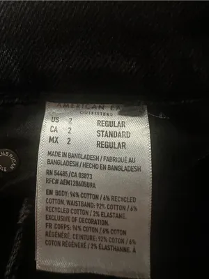 J135. American Eagle women’s distressed black/washed-gray jeans thumbnail 5