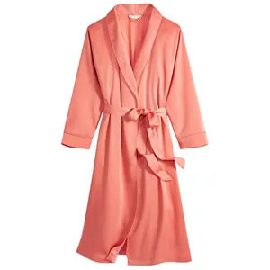 NWT State Of Day State of Day Womens Belted Shawl-Collar Robe Sea Coral Pink M thumbnail 3