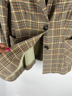 Cabi Pastime Plaid Jacket Blazer Style #3548 Brown Multi Size 4 thumbnail 7