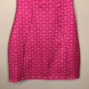 White Fox Women’s Barbiecore Retro Hot Pink Square Patterned Mini Bodycon Dress thumbnail 3
