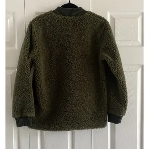 Abercrombie & Fitch Sherpa Bomber Jacket Womens Size XS Olive Green Teddy Fleece thumbnail 2