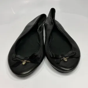 Fossil black leather ballet flats with bee charm pendant‎ size 10 thumbnail 2