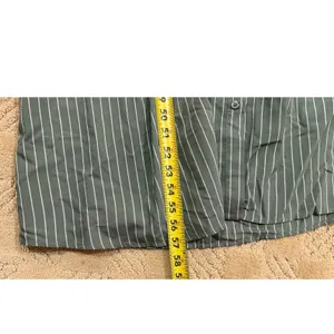 ASOS Shirt Dress Olive Green Pinstripe Maxi SZ 0 Safari Scandi Utility Military thumbnail 16