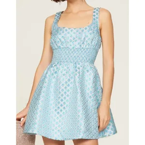 Hill House Home The Snowflake Brocade Cher sleeveless flare mini Dress L thumbnail 2
