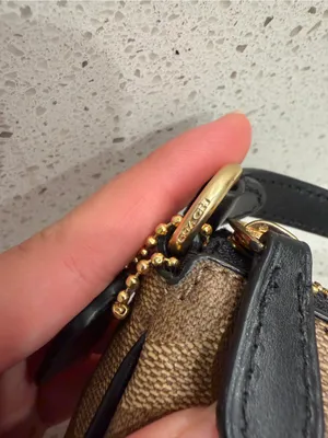 Coach Brown Bee Print Signature Nolita 19 Gold Hardware Small Designer EUC thumbnail 5