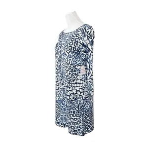 Lilly Pulitzer Sophie Shift Dress MEDIUM Home Slice Blue White 50+ UPF NEW‎ thumbnail 3