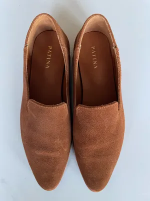PATINA women's brown suede leather pointy toe slip on flats loafers Size US8 New thumbnail 8