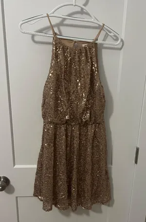 May & July Gold Sequin Dress thumbnail 1