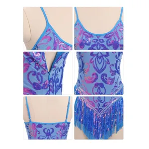 NWOT Sequin Fringe Bodysuit Sparkly Tassel Dance Rave Costume XS thumbnail 3