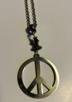 Vintage Peace Sign Necklace thumbnail 1