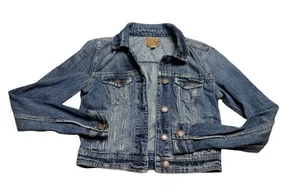 ✨ American Eagle Cropped Denim‎ Jacket XS ✨ thumbnail 1
