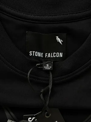 Stone Falcon Black Graphic T-Shirt Gothic Streetwear Short Sleeve thumbnail 5