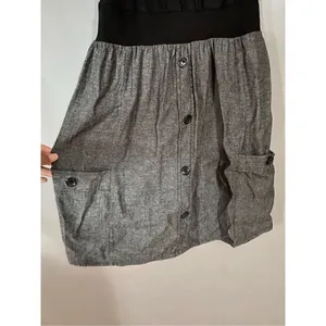 Be Bop Black And Gray Faux Button Ruffle Dress Size Medium thumbnail 3